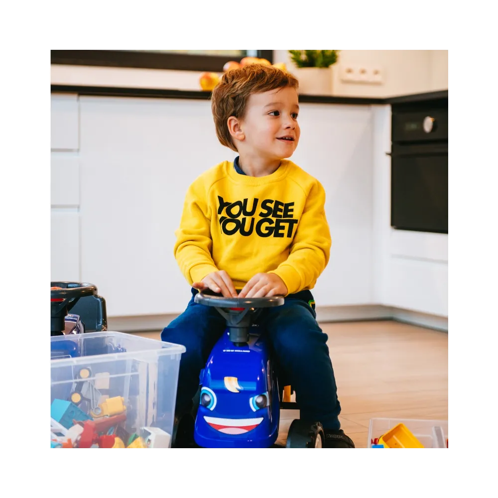 FALK Traktorek Baby New Holland Niebieski z Przyczepką + akc. od 1 roku