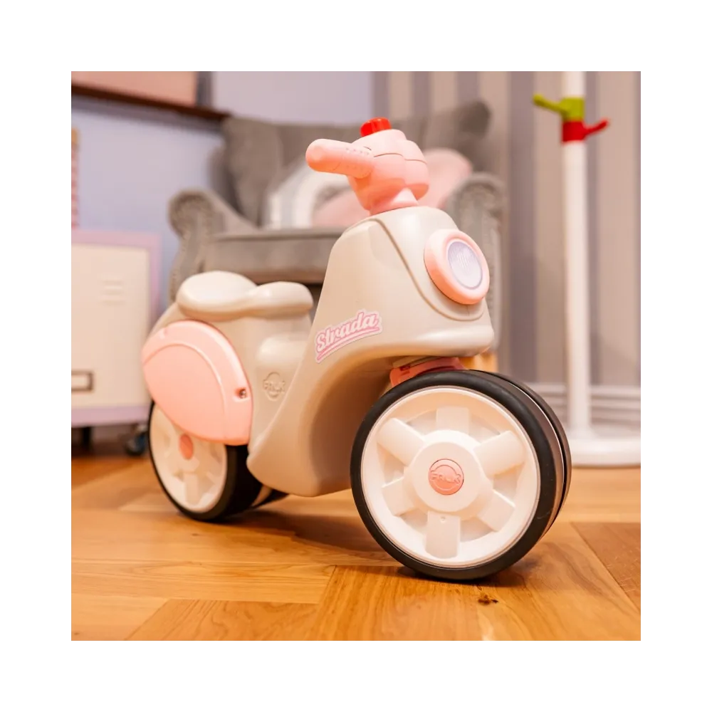 Solidny jeździk dla dziewczynek inspirowany stylem lat 70.