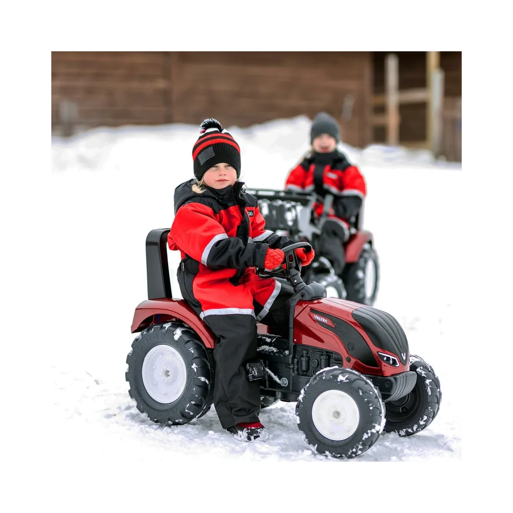 FALK Traktorek Czerwony Valtra S4 na Pedały z Przyczepką od 3 Lat