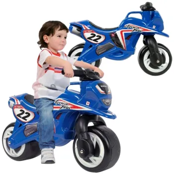 Jeździk motor Honda w niebieskim kolorze dla małych kierowców.