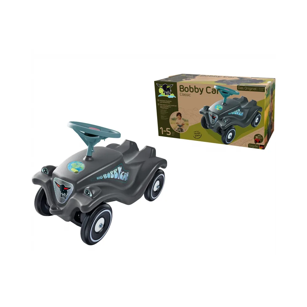 Szary jeździk dziecięcy BIG Bobby Car Classic Eco z klaksonem