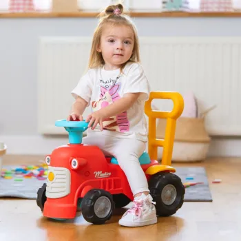 Dziecięcy traktorek FALK z oparciem i wygodnym siedzeniem