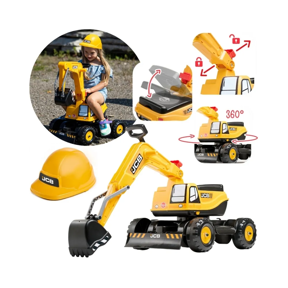 FALK Koparka JCB DIGGER Obrotowa Żółta Ruchoma Łyżka Od 3 Lat.