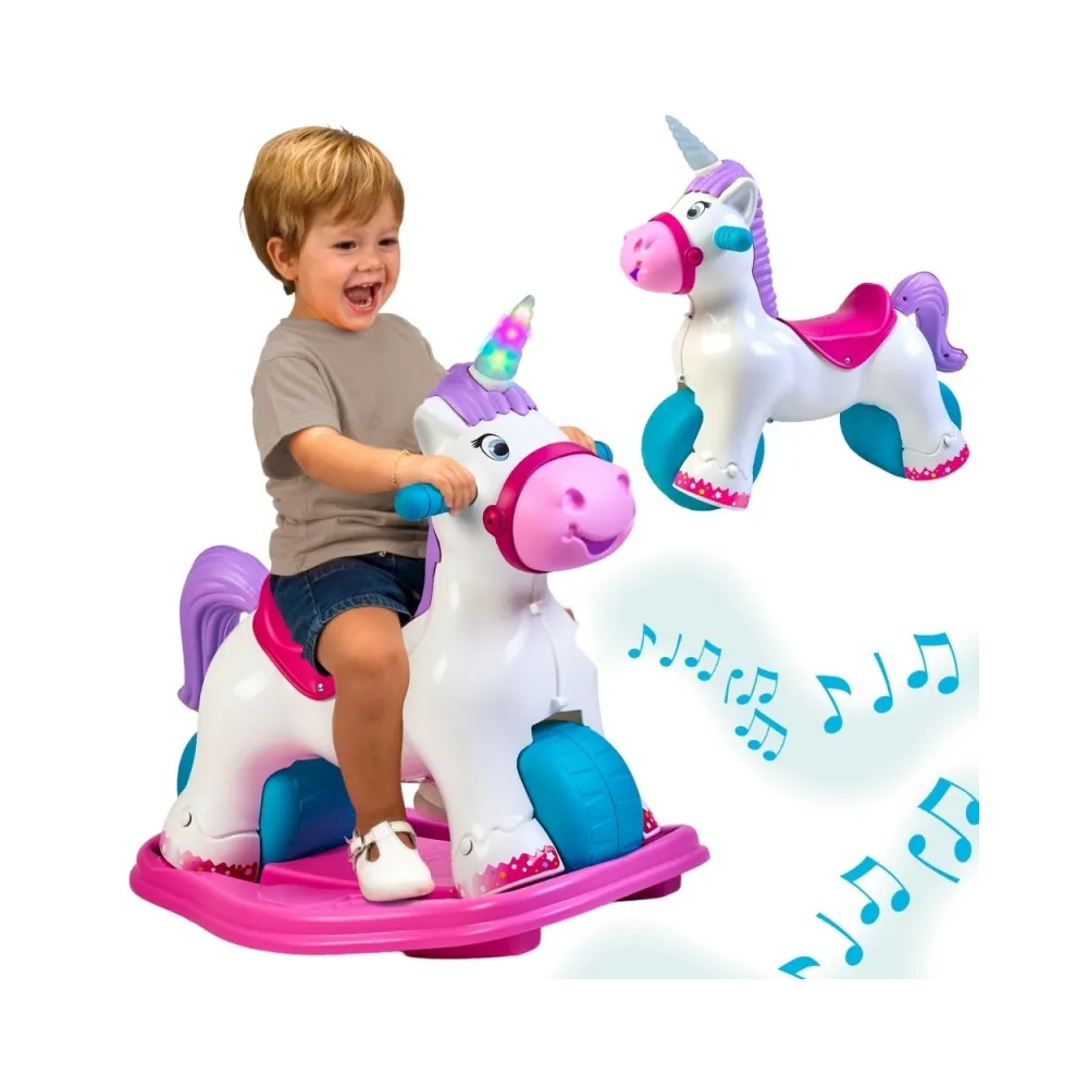 Interaktywny bujany jednorożec dla dzieci 2w1