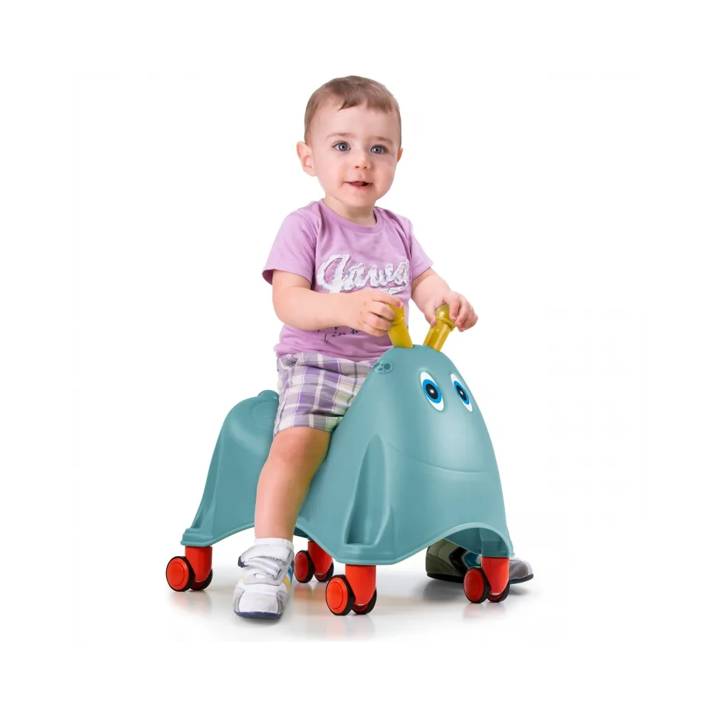 Obrotowe kółka 360° w jeździku odpychaczu FEBER dla maluchów.