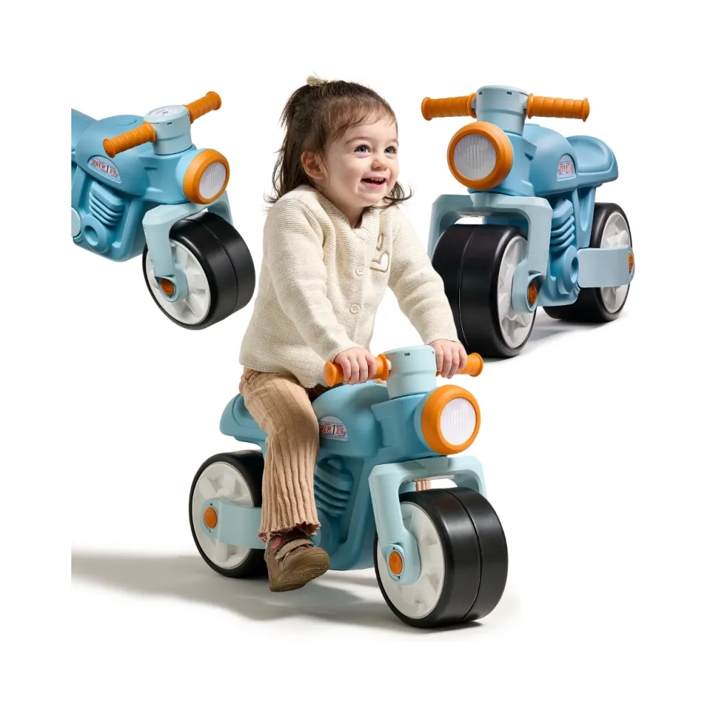 FALK Jeździk Biegowy Ciche Koła Motor Prem1er Retro Niebieski 1+