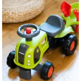 Bezpieczny traktorek z przyczepką do zabawy