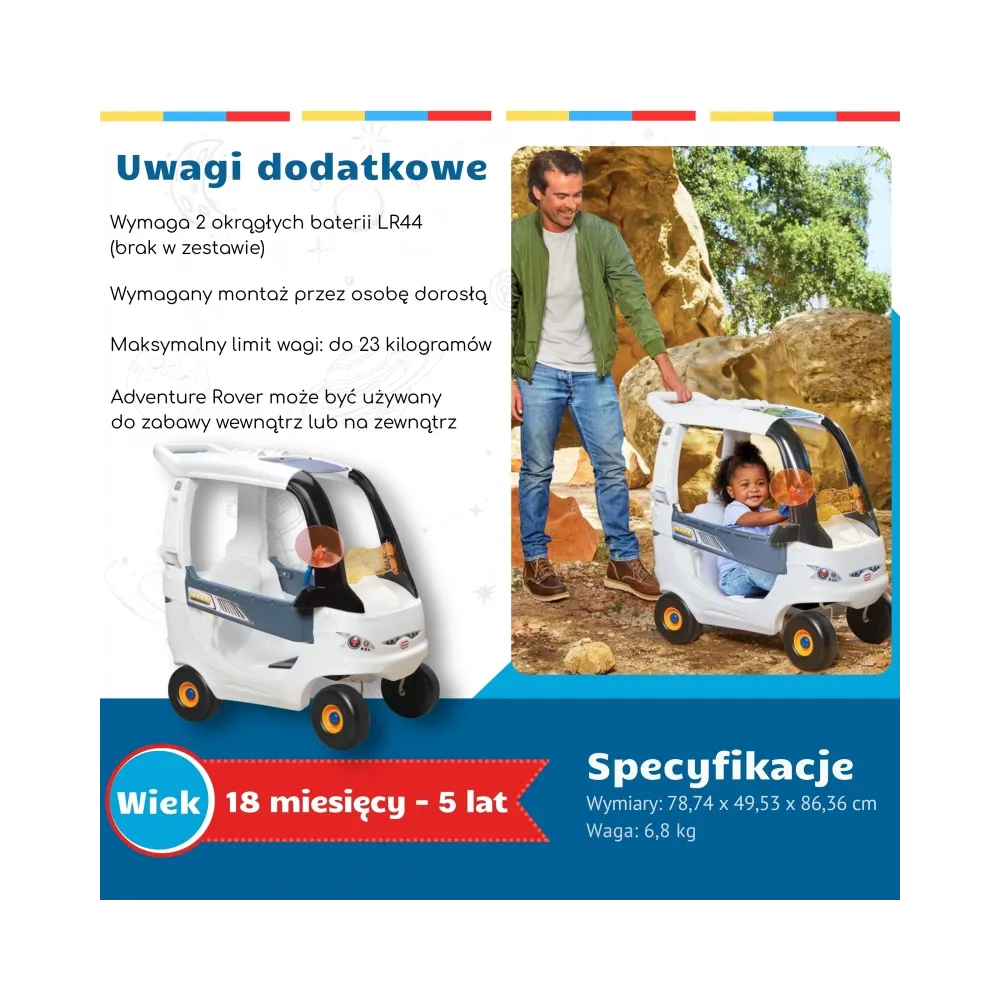 LITTLE TIKES Jeździk Cozy Coupe – Łazik Kosmiczny