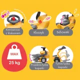 Bezpieczny pojazd do nauki chodzenia i zabawy