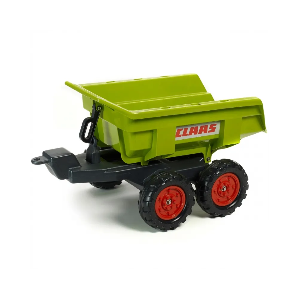 Dwuosiowa przyczepka do traktorka FALK dla dzieci z dużą skrzynią ładunkową