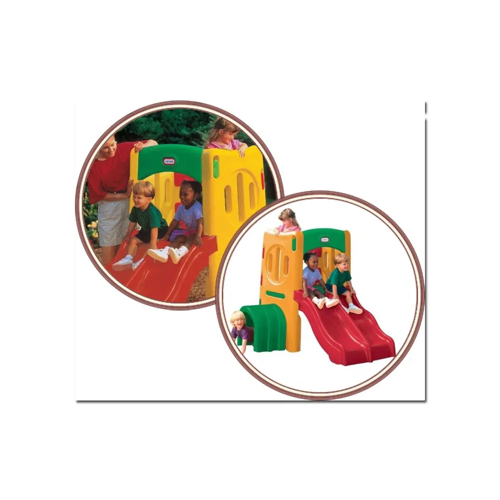 Bezpieczny małpi gaj do ogrodu z podwójną zjeżdżalnią dla maluchów