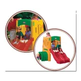 Bezpieczny małpi gaj do ogrodu z podwójną zjeżdżalnią dla maluchów