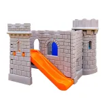 Klasyczny zamek ze zjeżdżalnią dla dzieci