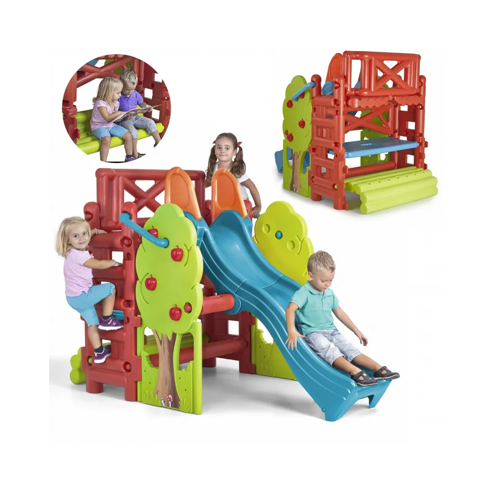 Kolorowy plac zabaw ze stolikiem Wood House