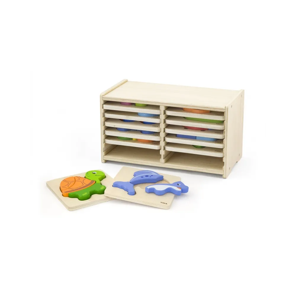 Viga Toys Puzzle drewniane 12 plansz