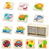 Viga Toys Puzzle drewniane 12 plansz