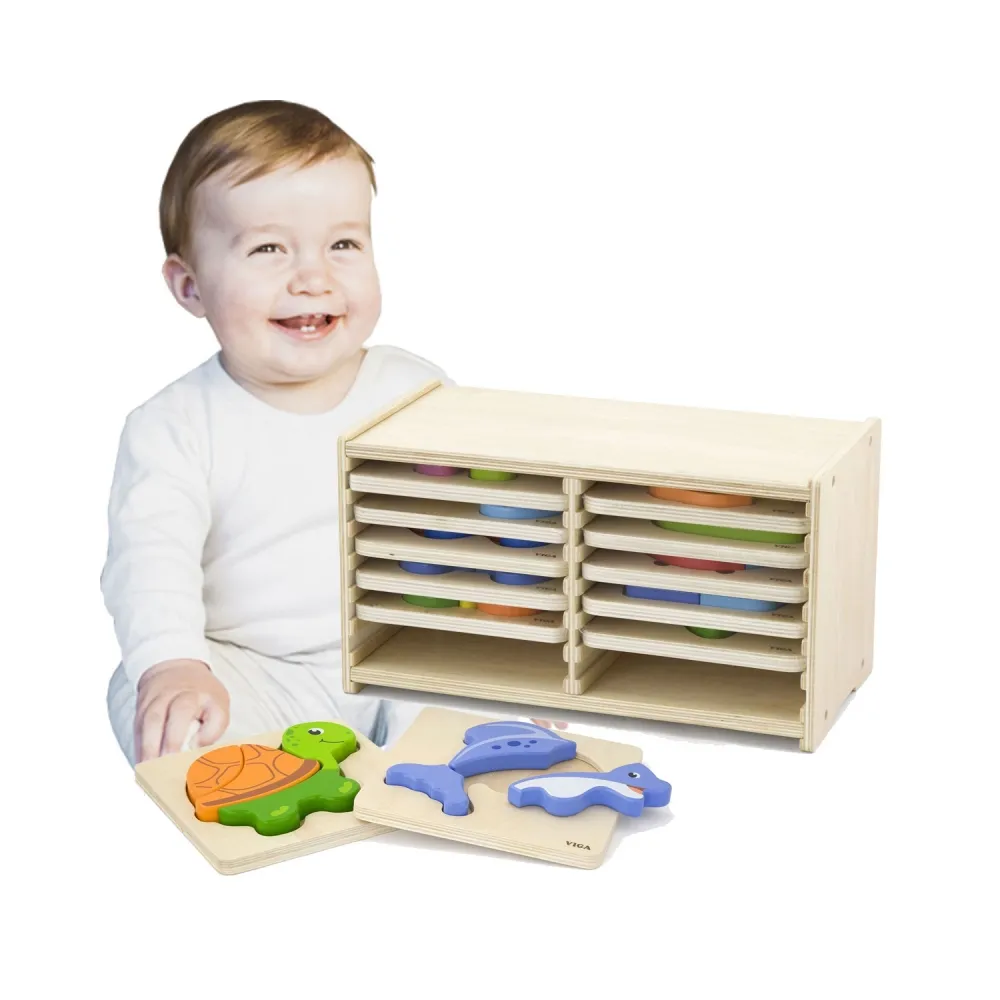 Viga Toys Puzzle drewniane 12 plansz