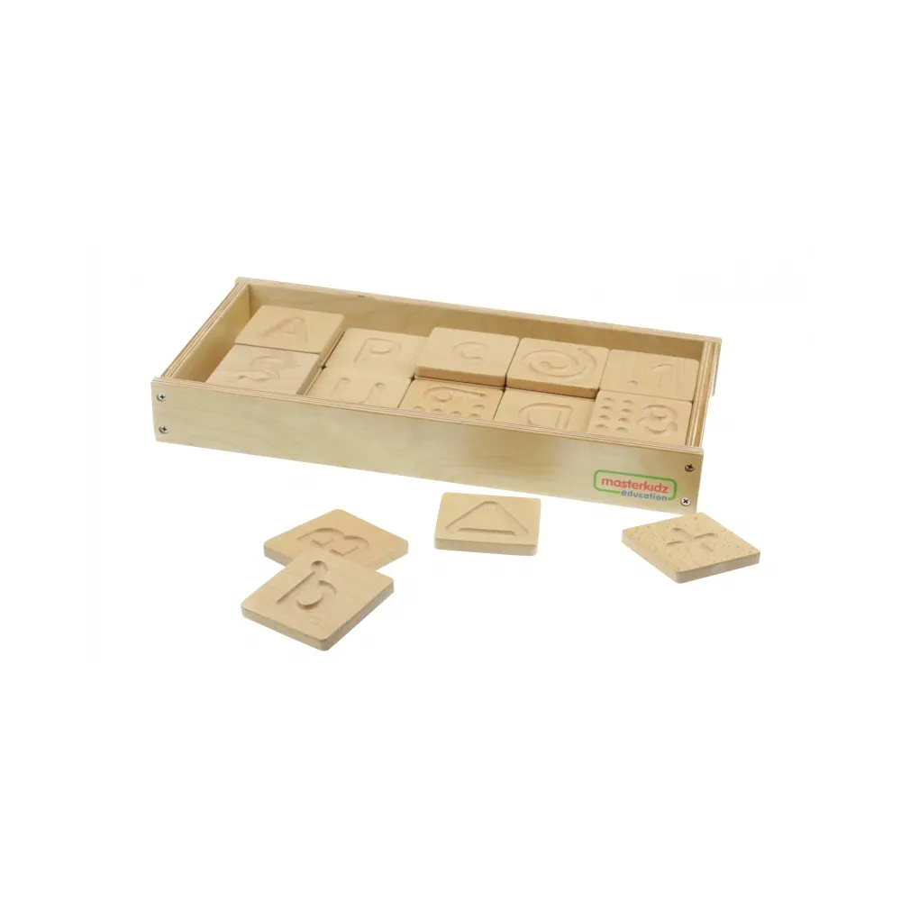 MASTERKIDZ Zabawka Sensoryczna Rozpoznaj Dotykiem Literki Cyfry Kształty Montessori