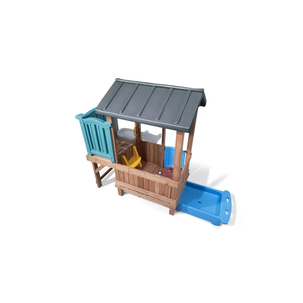 STEP2 Adventure drewniany plac zabaw Domek Zjeżdżalnia