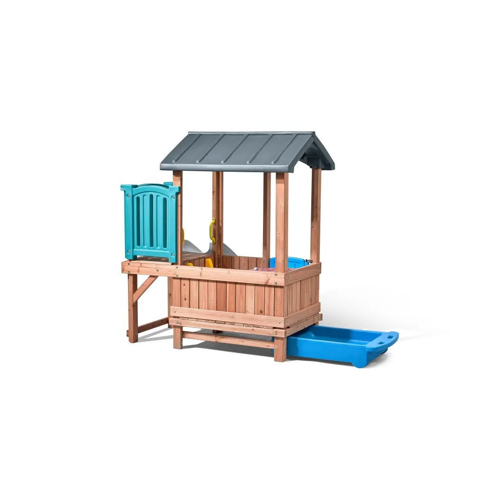 STEP2 Adventure drewniany plac zabaw Domek Zjeżdżalnia