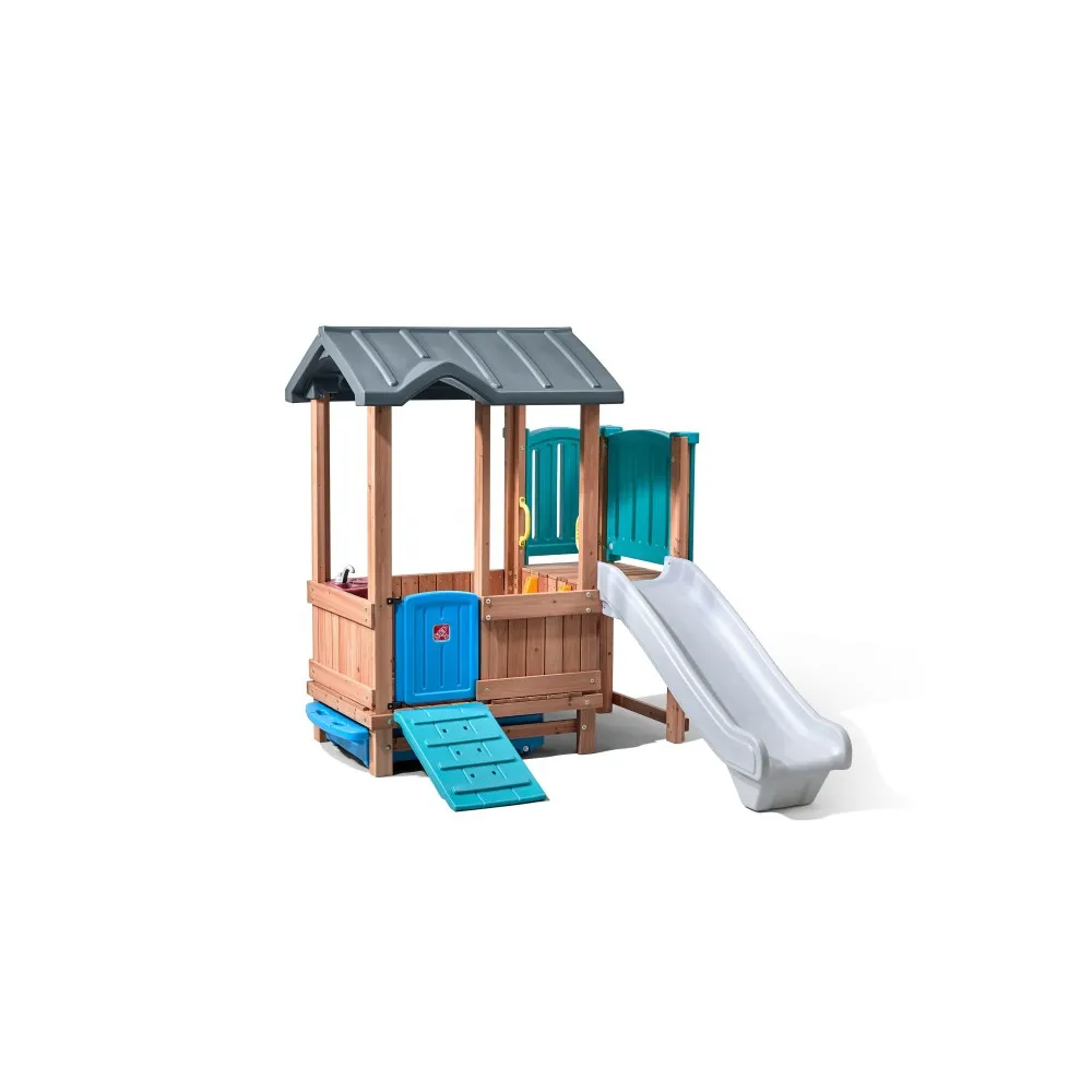 STEP2 Adventure drewniany plac zabaw Domek Zjeżdżalnia