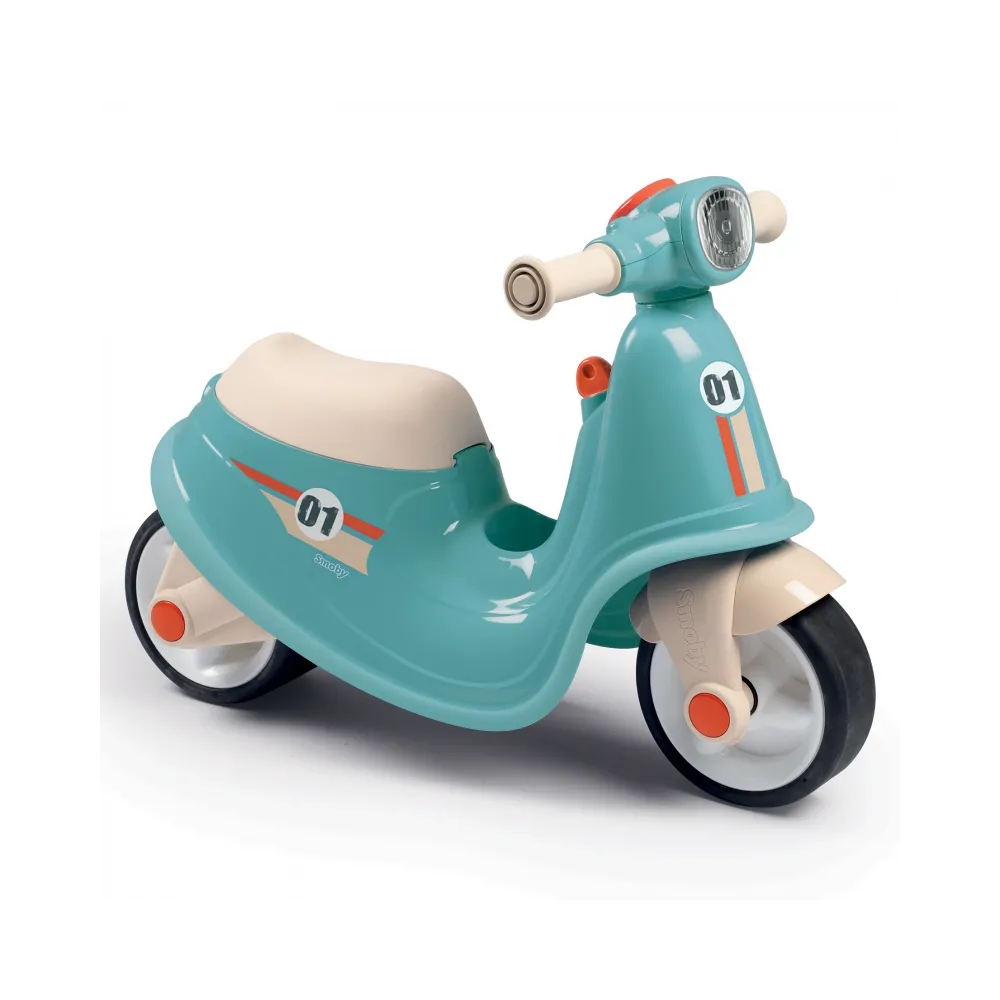 Smoby Niebieski jeździk skuter Retro Ciche koła Scooter
