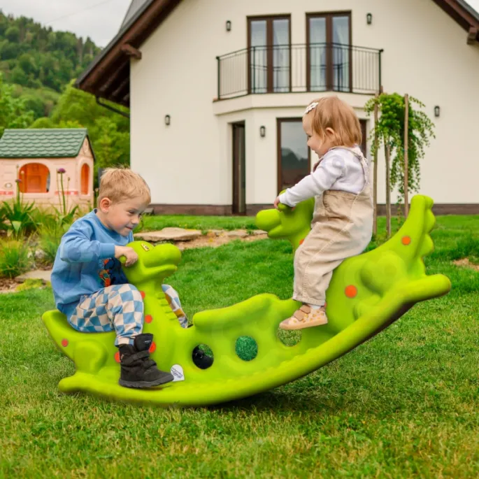 WOOPIE Bujak Wieloosobowy Dino Huśtawka Równoważna Jasno Zielony