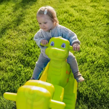 WOOPIE Bujak Wieloosobowy Dino Huśtawka Równoważna Jasno Zielony