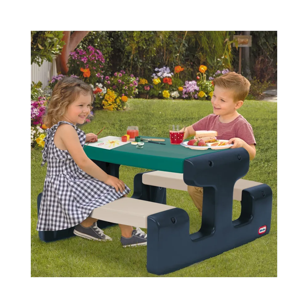Little Tikes Stolik Piknikowy dla Dzieci Niebiesko-Zielony do Ogrodu