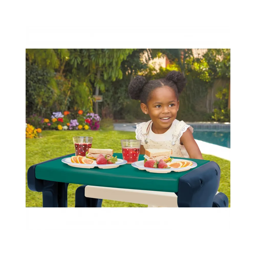 Little Tikes Stolik Piknikowy dla Dzieci Niebiesko-Zielony do Ogrodu