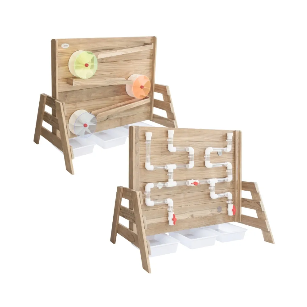 Drewniana ścianka do zabawy z wodą dla dzieci