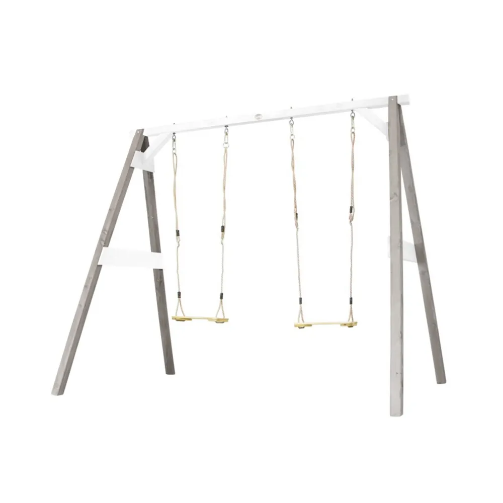 Szczegóły konstrukcji huśtawki z metalu i plastiku Axi
