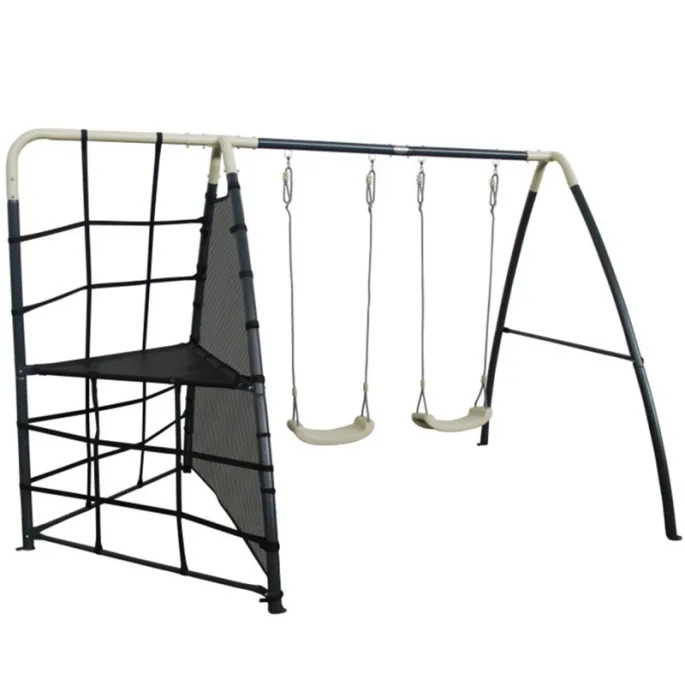 dwukomponentowy zestaw huśtawek zamiast piaskownicy