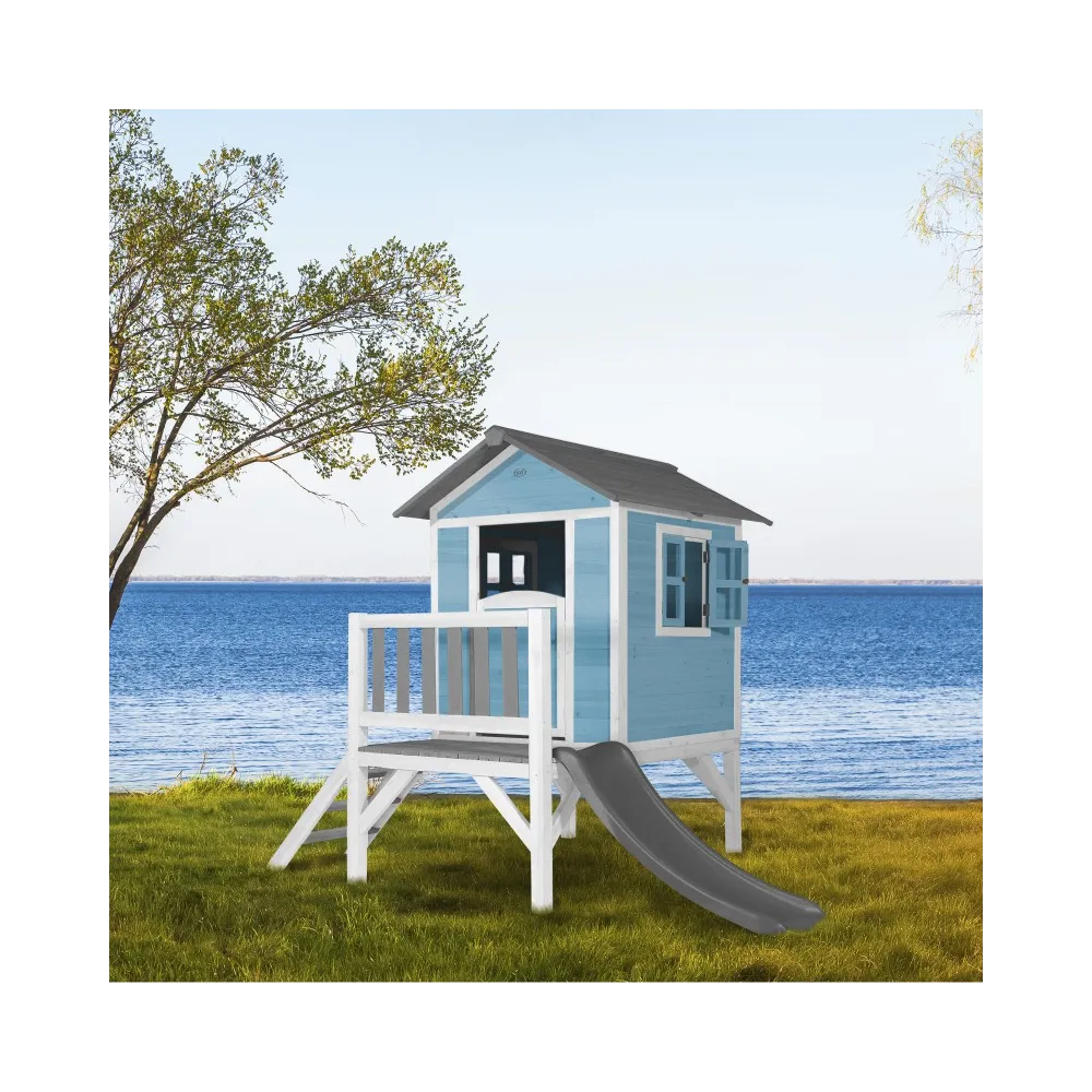 Dzieci bawią się w domku na palach AXI