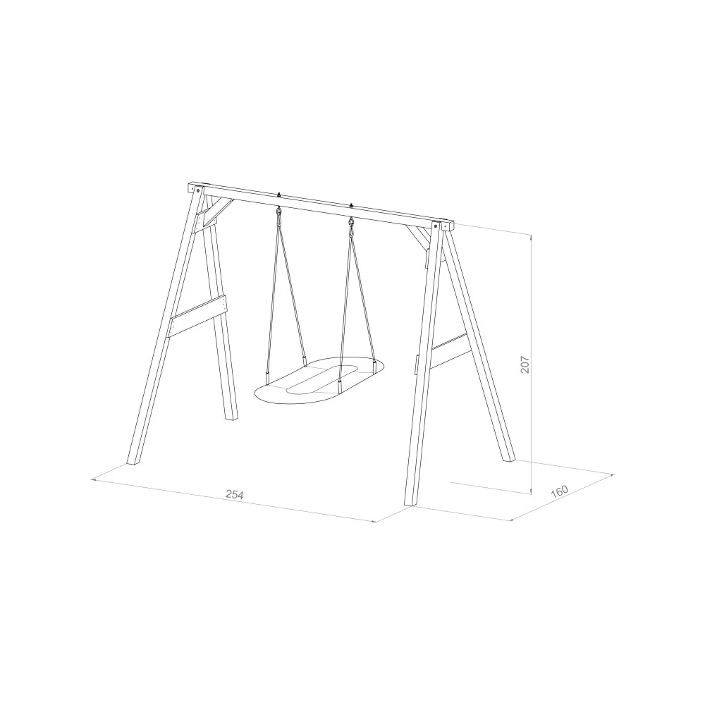 AXI Huśtawka Drewniana Roxy Nest Brązowa