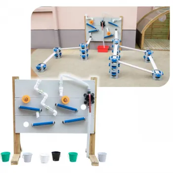 CLASSIC WORLD EDU Drewniany Zestaw do Wodnego Placu Zabaw Stojak + Akcesoria