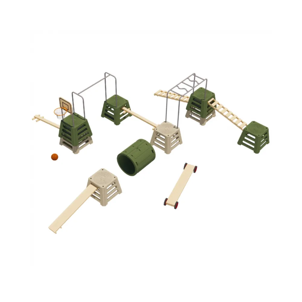 Dzieci bawiące się na wielofunkcyjnym torze motorycznym