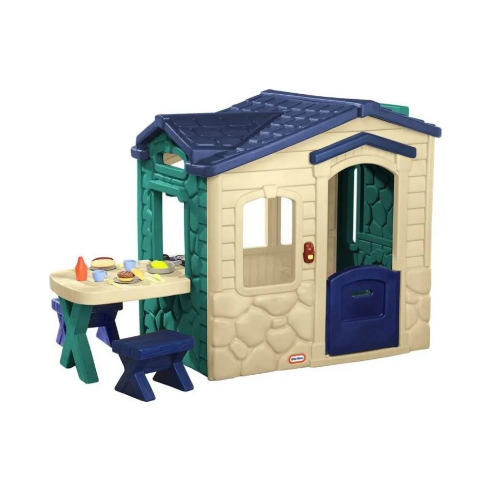 Little Tikes Domek Ogrodowy z PATIO z Magicznym Dzwonkiem Granatowo-zielony