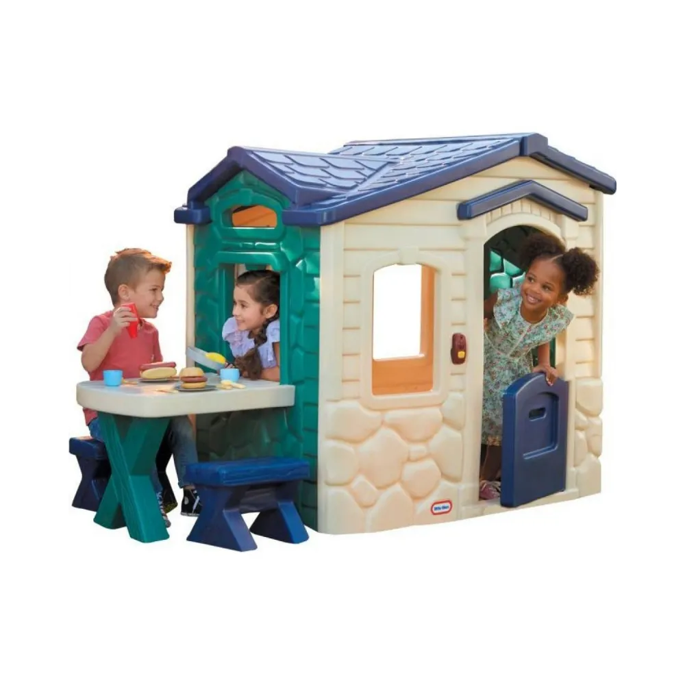 Little Tikes Domek Ogrodowy z PATIO z Magicznym Dzwonkiem Granatowo-zielony