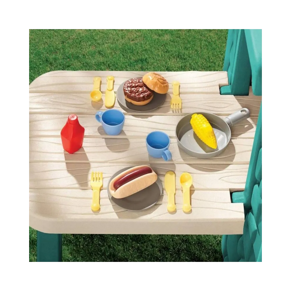 Little Tikes Domek Ogrodowy z PATIO z Magicznym Dzwonkiem Granatowo-zielony