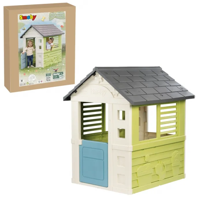 Domek wykonany z materiałów z recyklingu dla ekologicznych dzieci