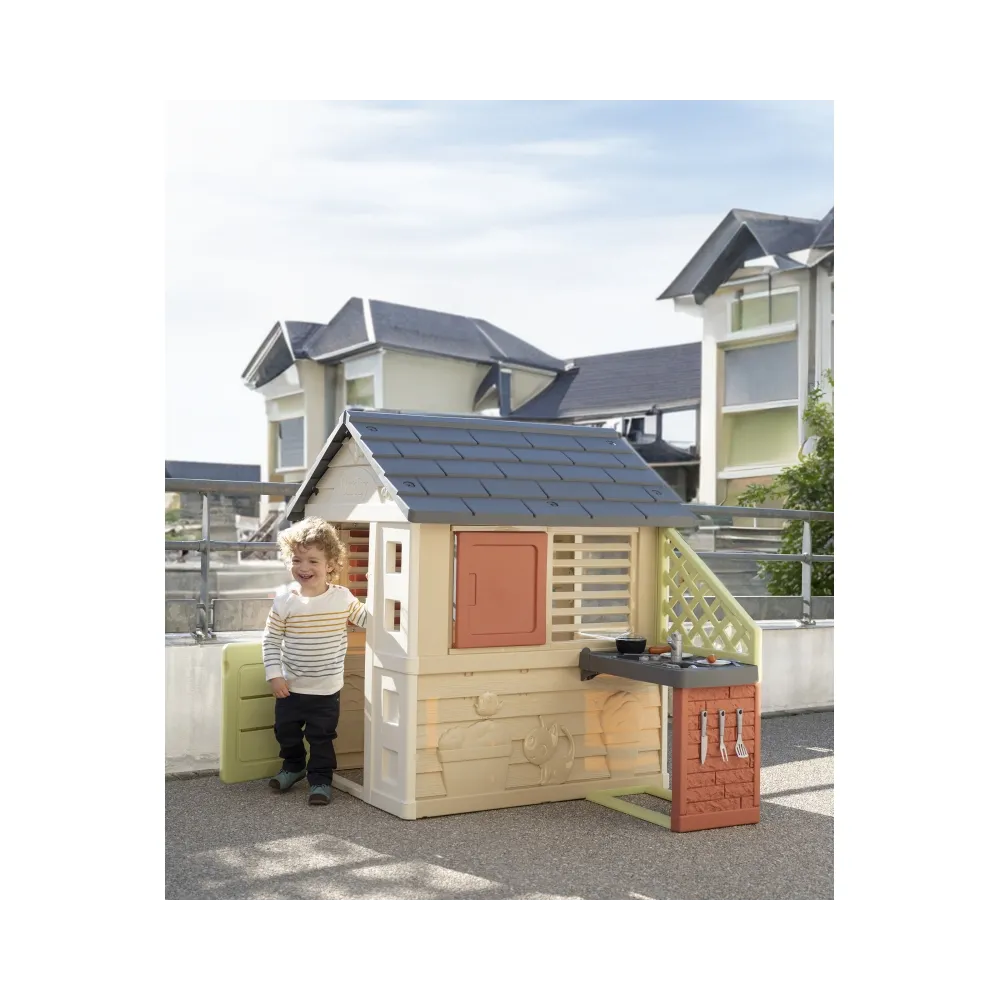 Smoby Domek Nature z kuchnią + 17 akcesoriów