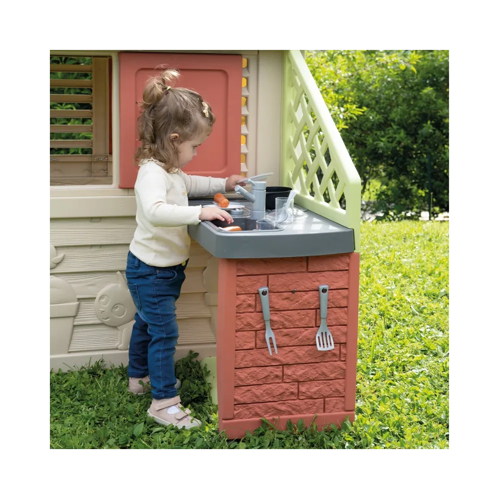 Smoby Domek Nature z kuchnią + 17 akcesoriów