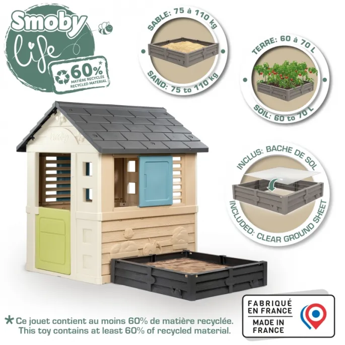 Smoby Life - domek z piaskownicą i ogrodem