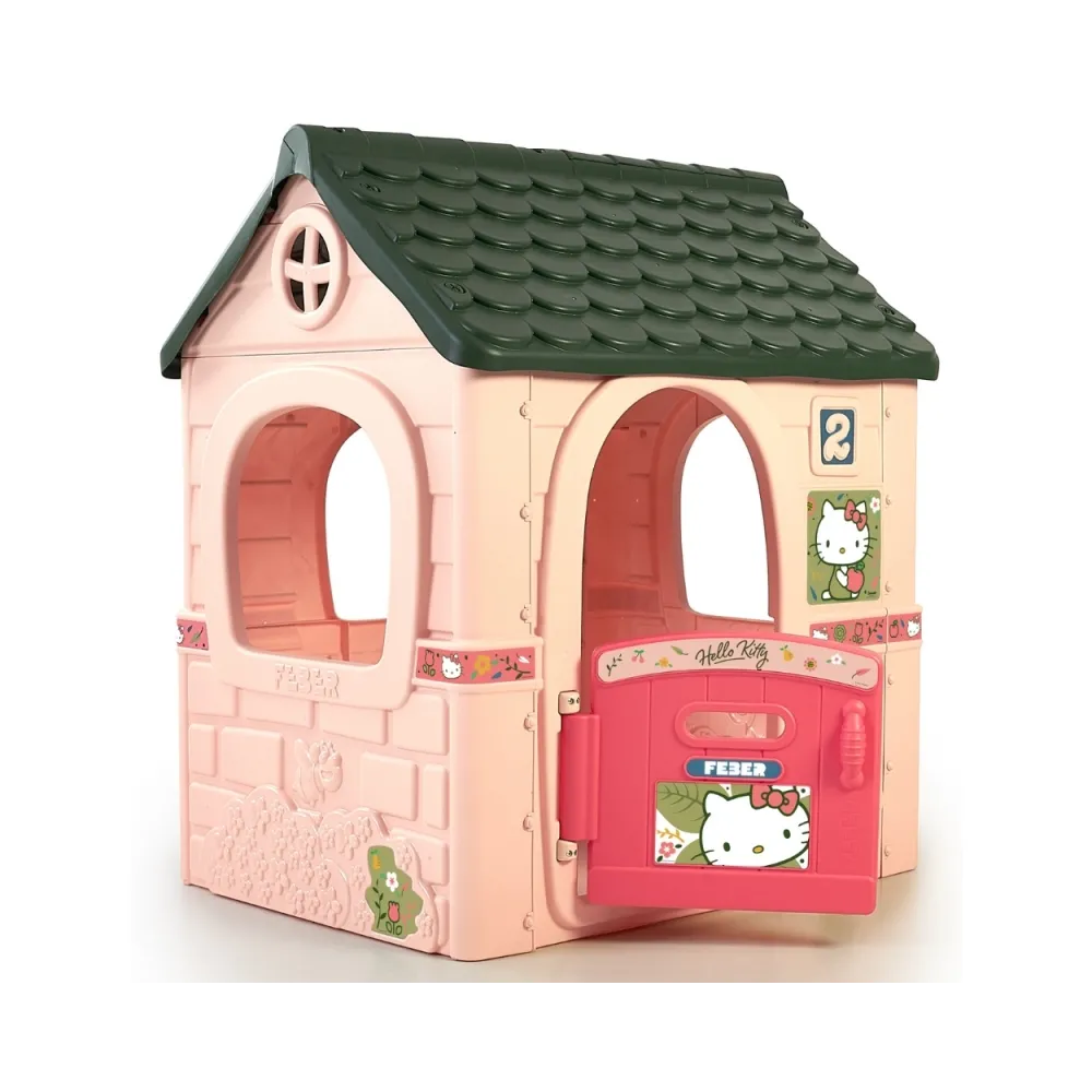 Uroczy domek Hello Kitty dla dzieci w pastelowym różu.