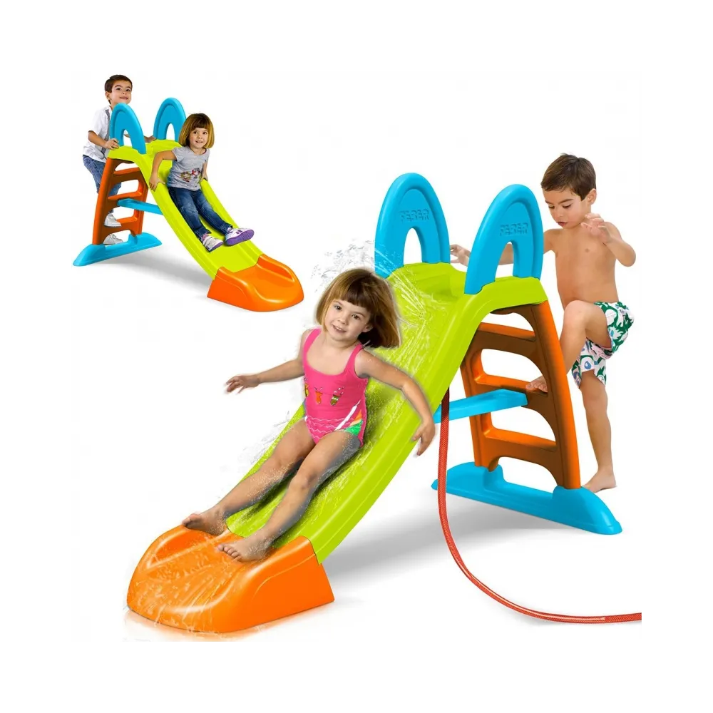 Wodna zjeżdżalnia FEBER o długości 152 cm w ogrodzie