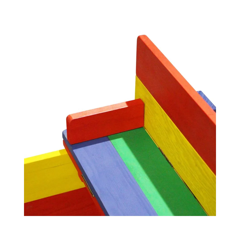 AXI Drewniana Piaskownica Ella Tęczowa Zakrywana z Ławeczkami