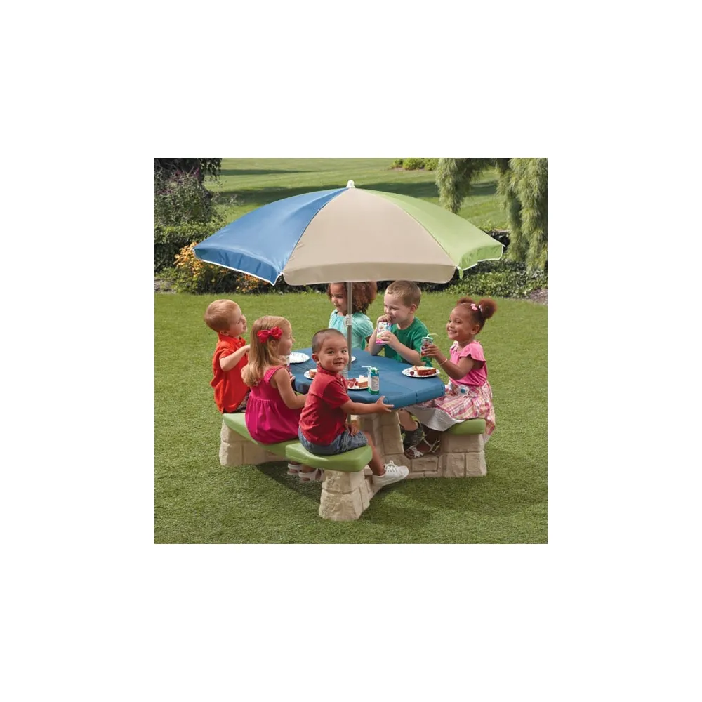 STEP2 Stół Piknikowy z Parasolem i ławeczkami