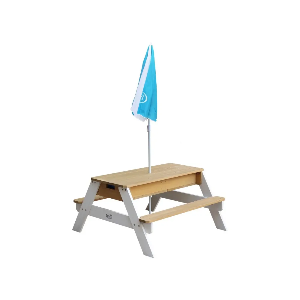 Rodzinny piknik przy stole AXI Nick z parasolem