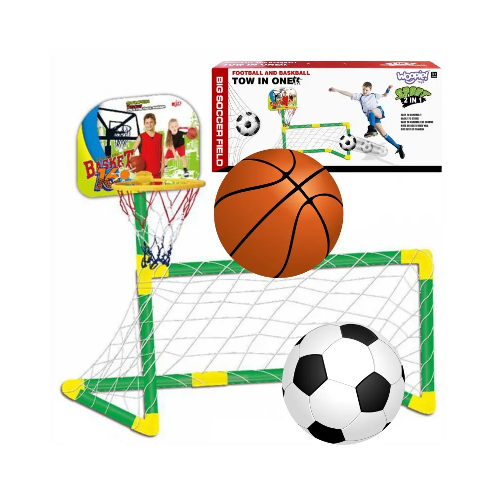 WOOPIE zestaw 2w1 dla dzieci z bramką i koszem